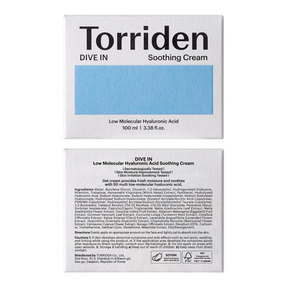 [Torriden] DIVE IN Düşük Moleküler Hyaluronik Asit Yatıştırıcı Krem 100ml
