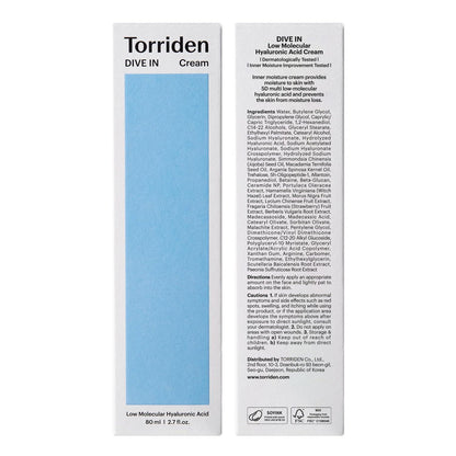 [Torriden] DIVE IN Düşük Moleküler Hyaluronik Asit Kremi 80ml
