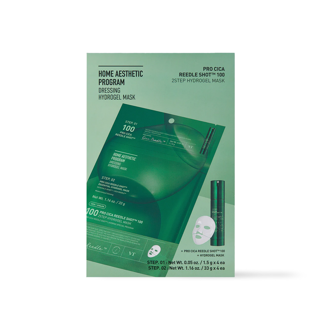 [VT Cosmetics] PRO CICA Reedle Shot 100 2STEP Hydrogel Mask 4ea